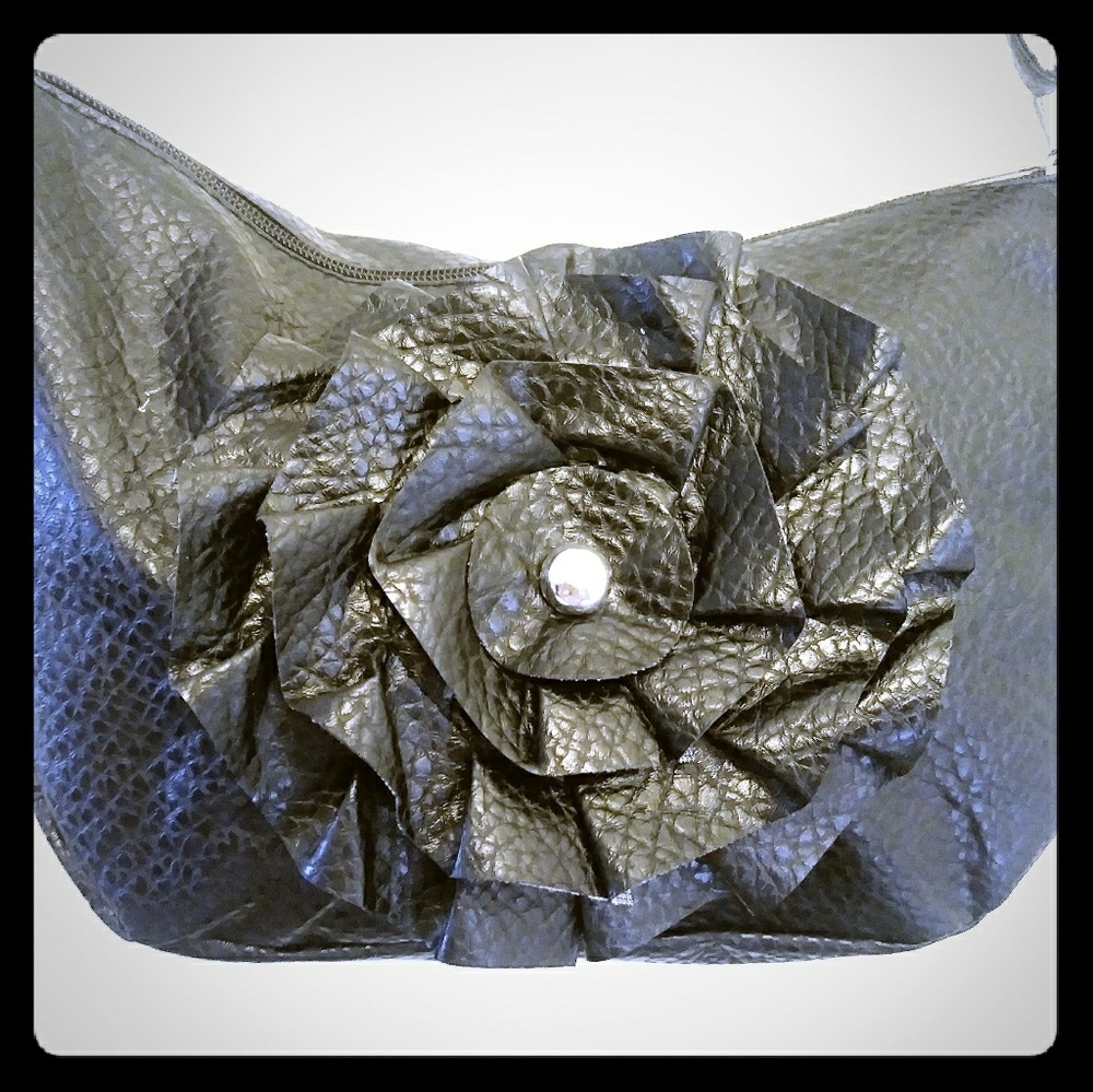 Black Rose Crossbody Purse